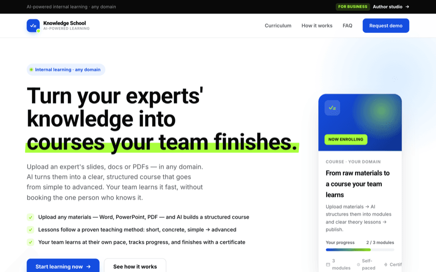 Knowledge School — экспертиза в курсы, которые проходят