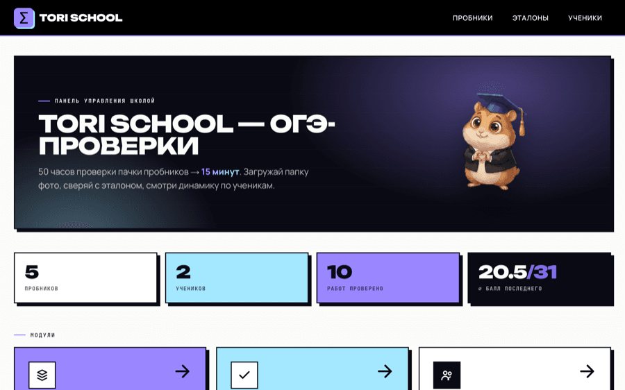 Tori School — проверка пробников ОГЭ за 15 минут